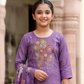 Stunning Purple Color Silk With Embroidery Work Kurti Suits Near Me
