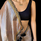 Wonderful Light Beige Color Tissue Silk Saree For Women