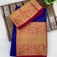 Wonderful Navy Blue Color Pure Kanchi Silk Gold Zari Work Saree For Women - SILKMARK CERTIFIED Near Me