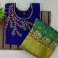 Blue Color Soft Silk Langa Set With Embroidery And Stone Work In USA