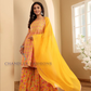 Yellow Color Cotton Sharara Suits In USA