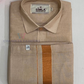 Pleasing Copper Color Cotton Shirt With Tissue Zari Work Dhoti Set For Kids