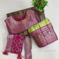 Charming Pink And Light Green Colored Silk Choli Sets With Stone Work Near Me