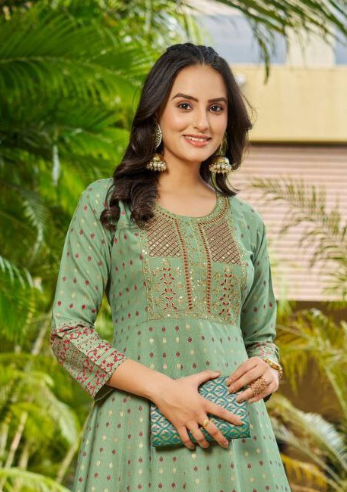 Light Green Color Rayon Kurti Near Me