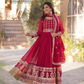 Rani Pink Color Faux Blooming With Sequins Work Gown In USA