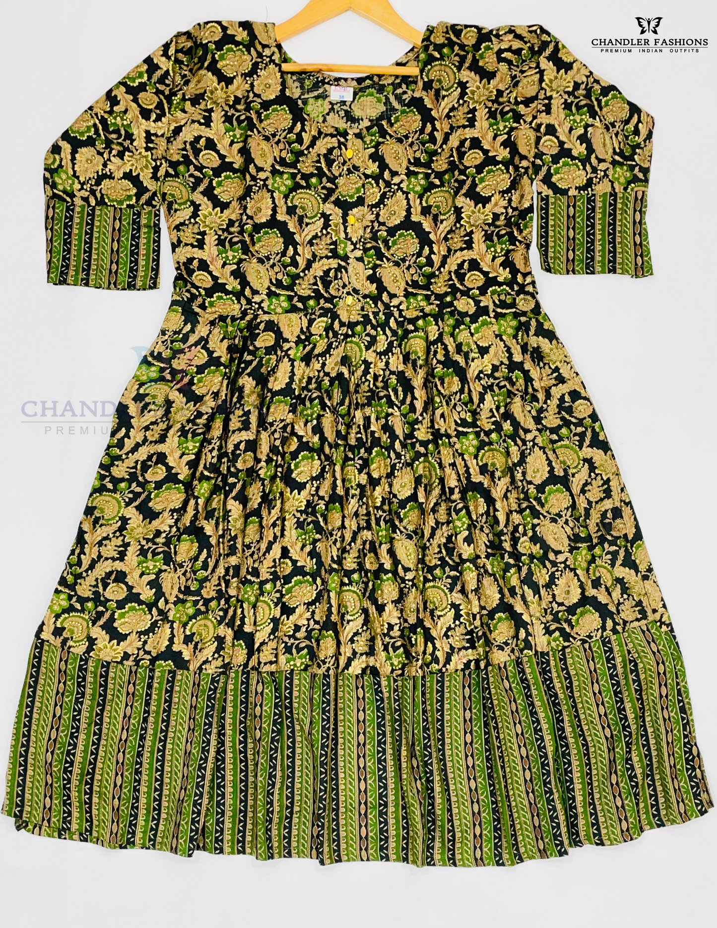Black And Green Color Floral Pattern Kurti In USA