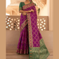 Purple Color Handloom Silk Traditional Saree In USA