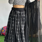 Pretty Black Color Faux Georgette Embroidery And Sequins Work Lehenga With Dupatta Near Me