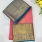Charming Pink Color Pure Kanchi Silk Gold Zari Work Saree For Women - SILKMARK CERTIFIED