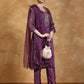 Fanciable Purple Color Silk Blend With Embroidery Work Kurti Suits For Women In USA