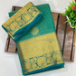 Green Color Pure Kanchi Silk With Gold Zari Work Saree Near Me