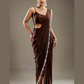 Brown Color Heavy Chinon Ready To Wear Saree Near Me