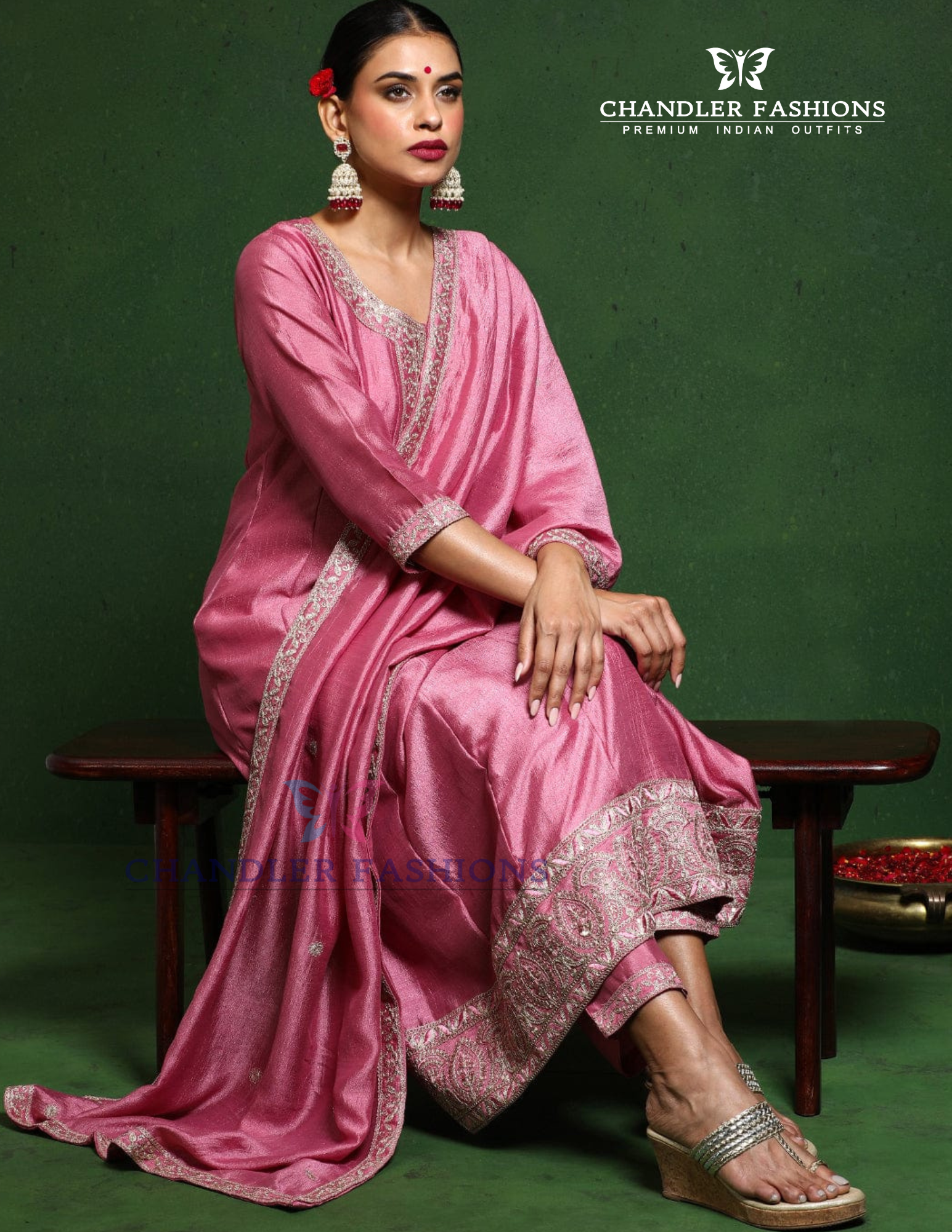 Pink Color Silk Blend With Embroidery Work Salwar Suits In Chandler