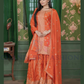Attractive Orange Color Embroidery And Sequins Work With Palazzo Suits Near Me