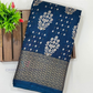 Blue Color Silk Cotton Saree With Printed Work Near Me 