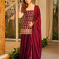 Alluring Maroon Color Georgette Palazzo Suit In Chandler