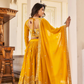 Charming Yellow Color Heavy Faux Georgette Embroidered With Sequins Lehenga Choli In Near Me