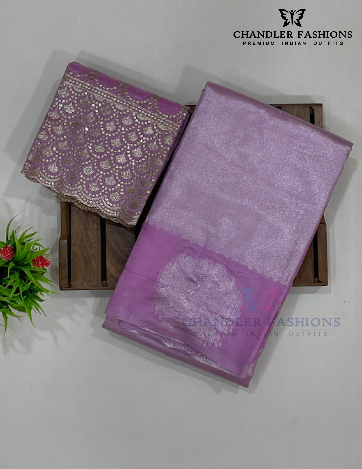 Attractive Pink Color Tissue Silk Saree With Designer Blouse For Women Near Me