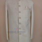 Amazing Cream Color With Hand Embroidery And Sequins Work Silk Sherwani Suit For Men - PREMIUM QUALITY
