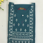 Teal Blue Color Cotton With Embroidery Work Kurti Near Me