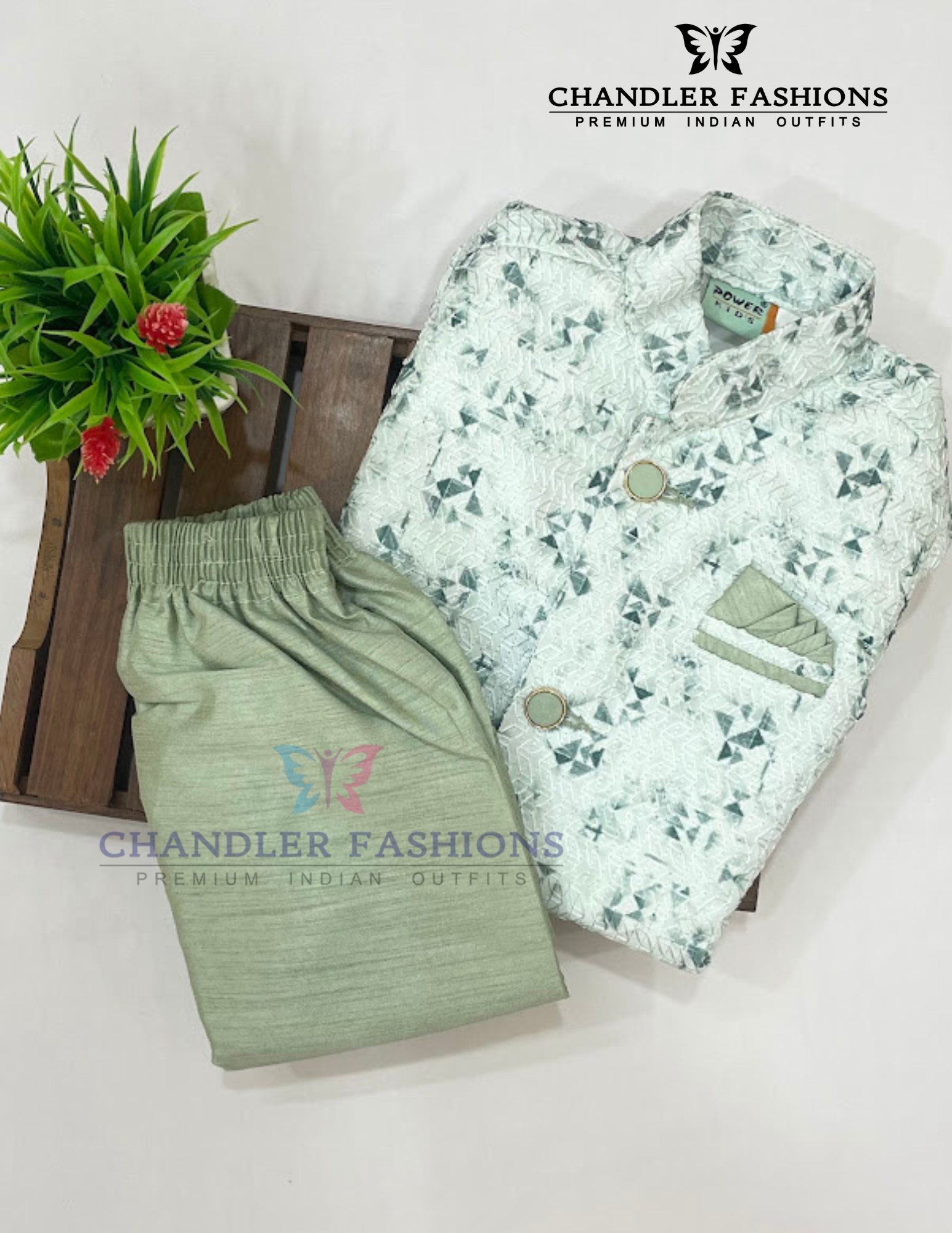 Green Color Sherwani Suit In USA