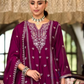  Wine Color Heavy Chinon Salwar Suits With Embroidery Work In USA