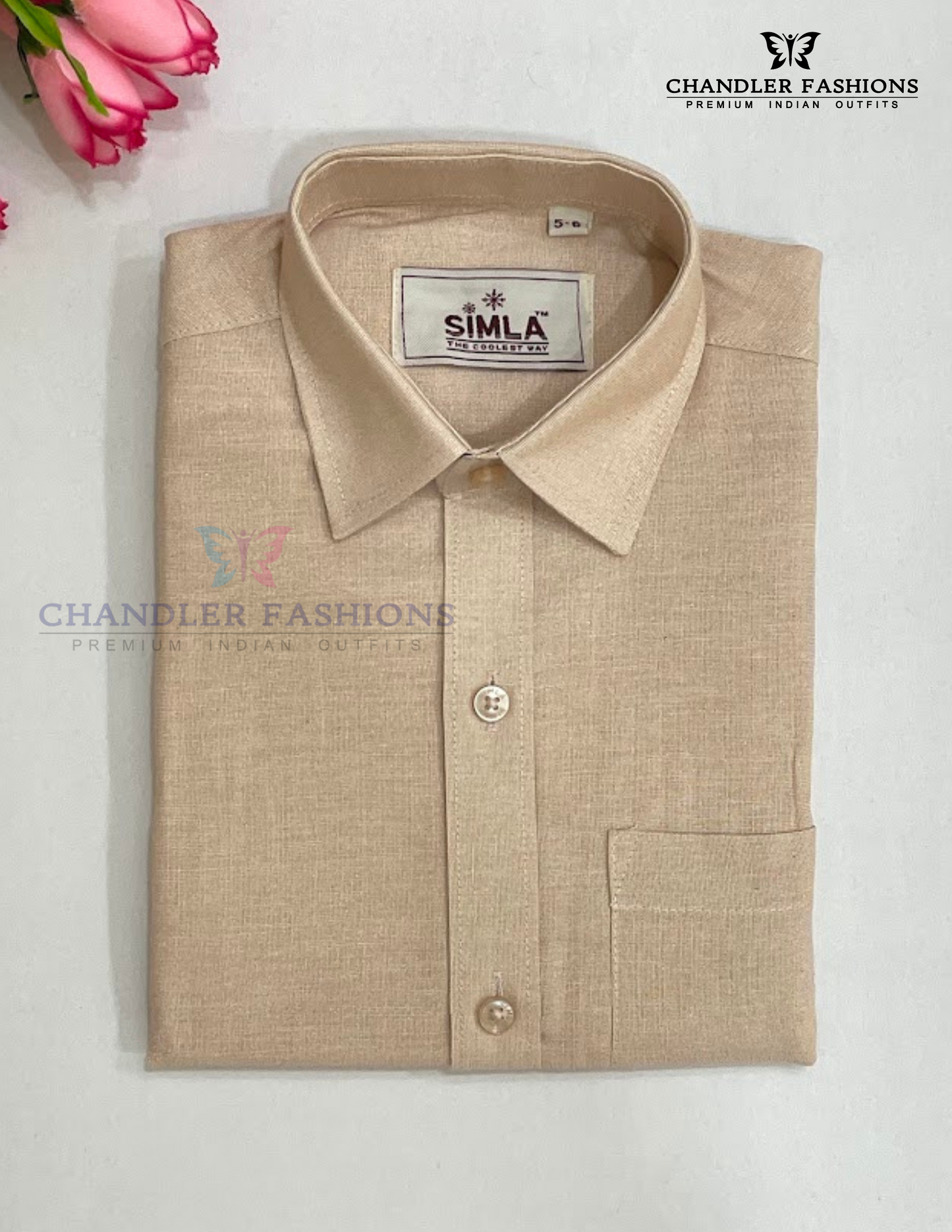 Copper Color Cotton Shirt With Tissue Zari Work Dhoti Set In USA 