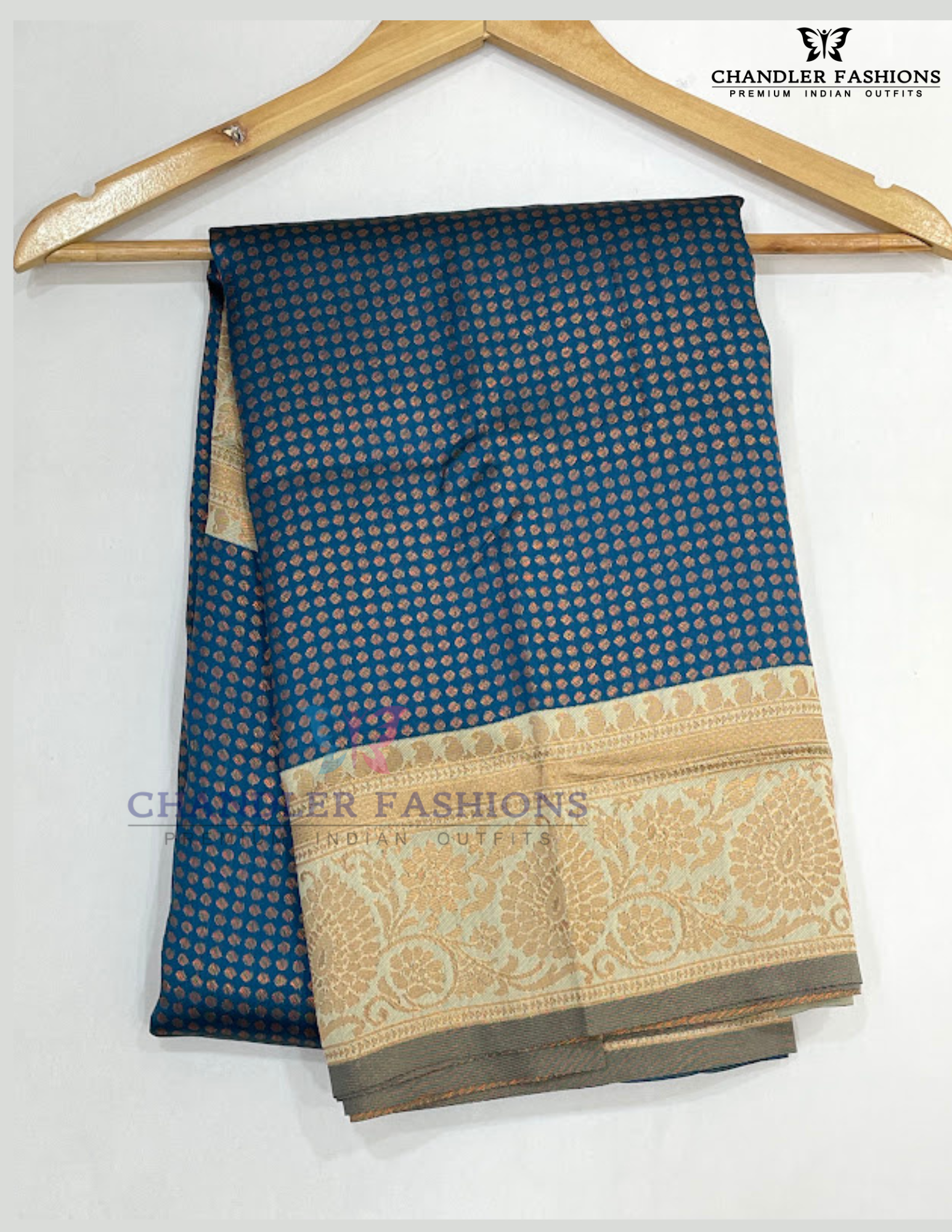 Blue Color Art Silk Saree With Sandal Color Border For Women Near Me