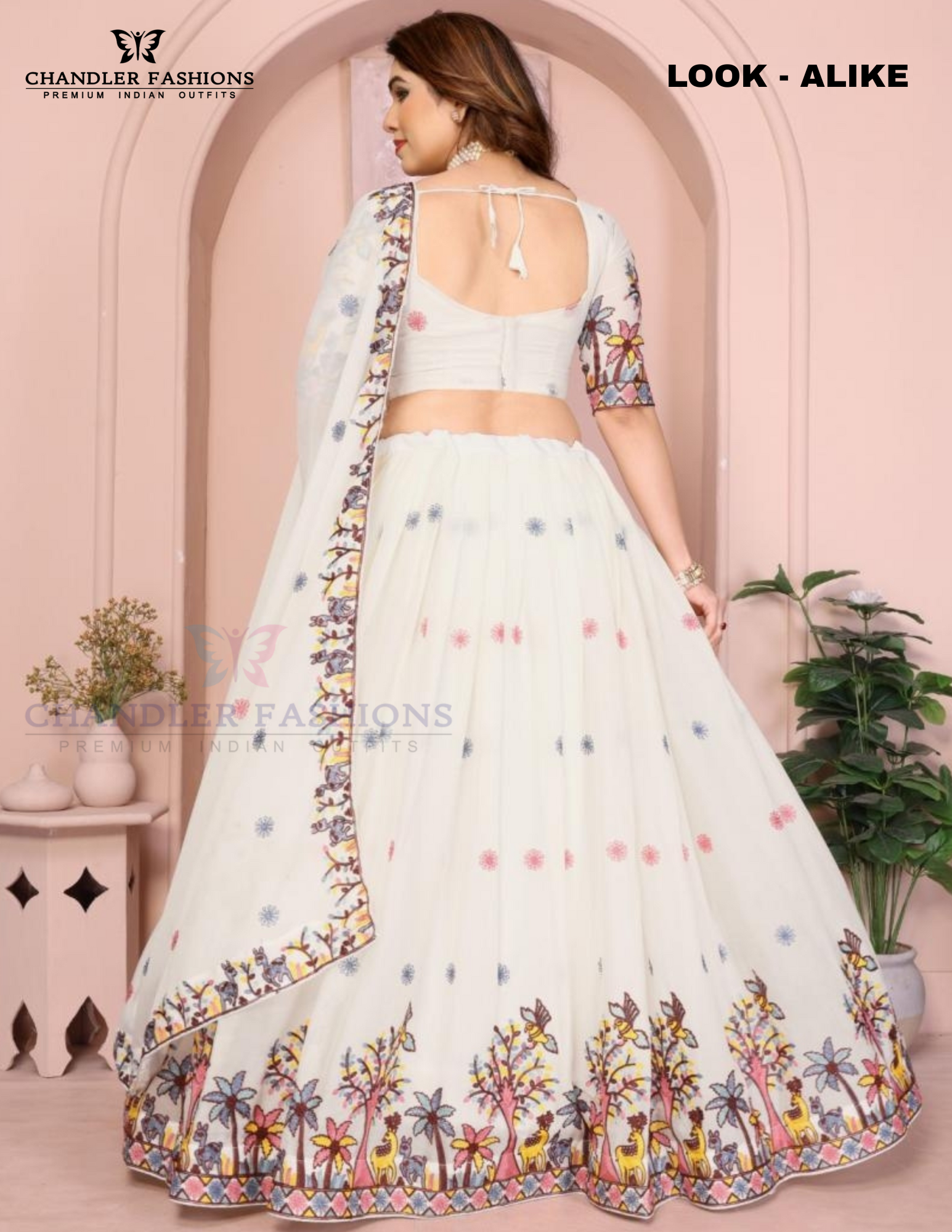 White Color Georgette Lehenga Choli With Embroidery Work In USA