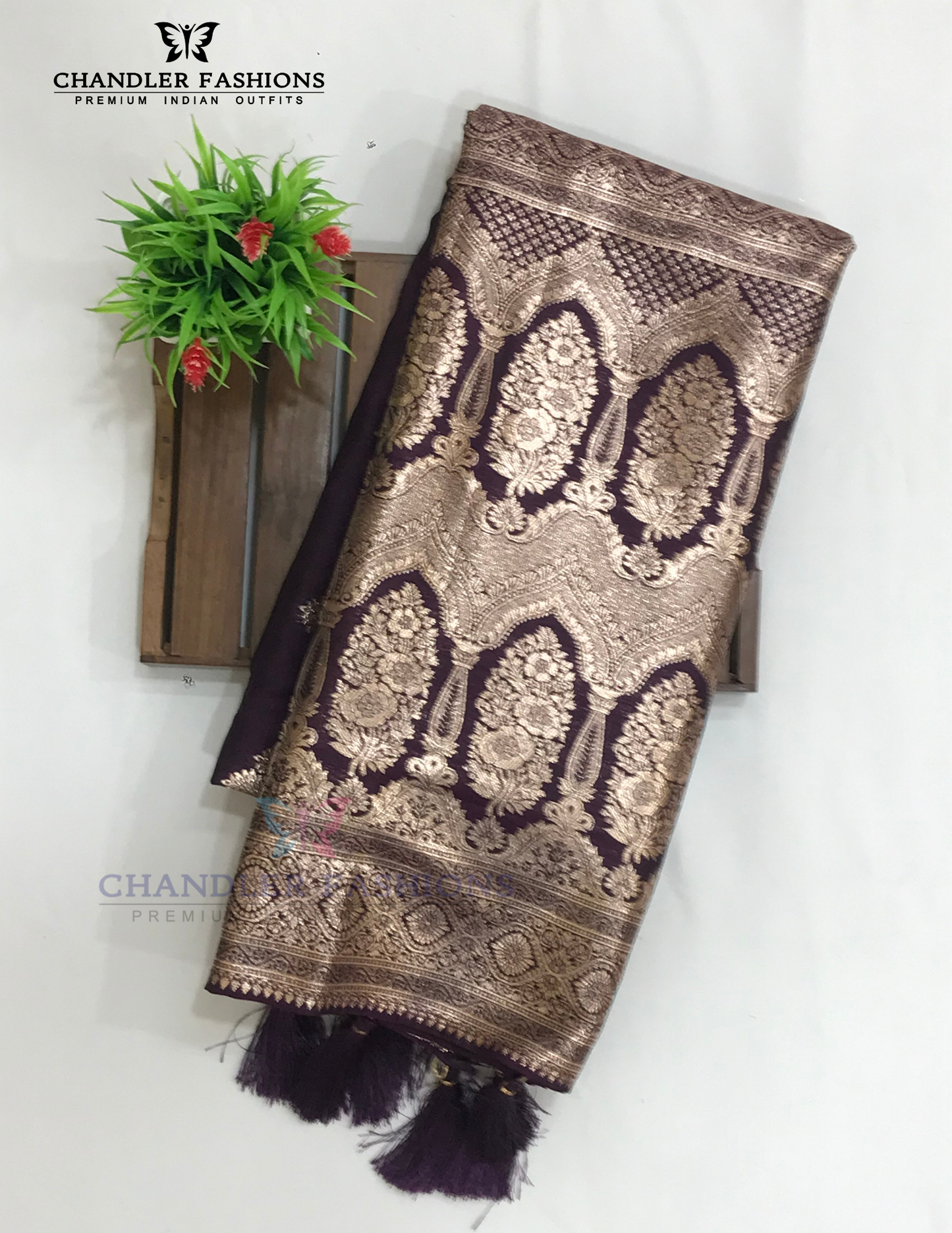 Dark Purple Color Soft Silk Saree With Zari Work Near Me
