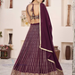  Wine Color Georgette Lehenga Choli With Sequins And Embroidery Work In Chandler