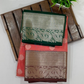 Peach Color Pure Kanchi Silk Gold Zari Work Saree Near Me