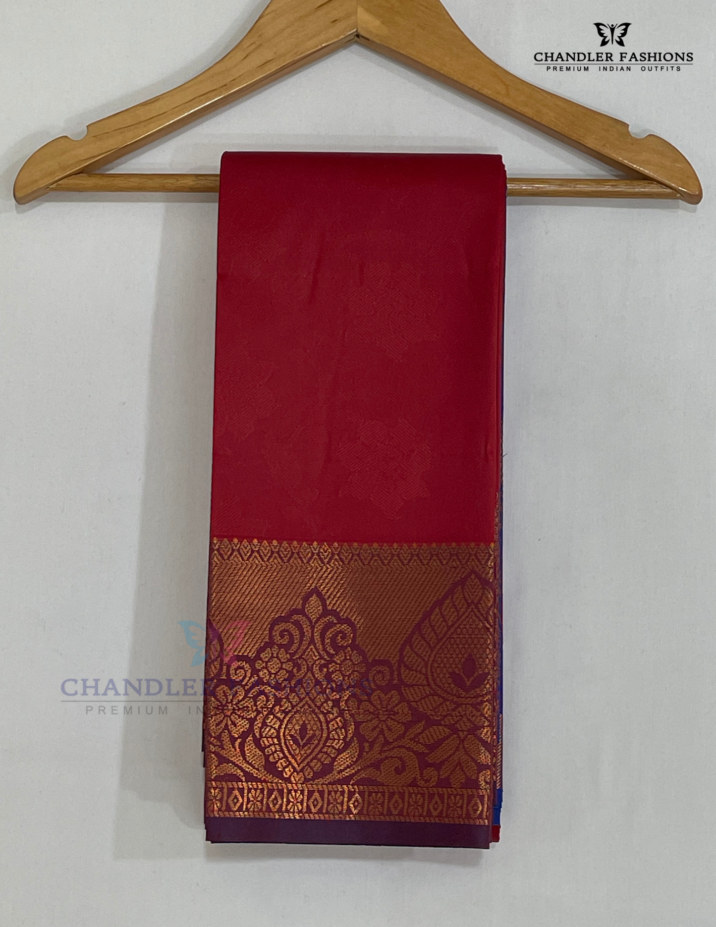 Red Color Art Silk Saree With Zari Work Near Me