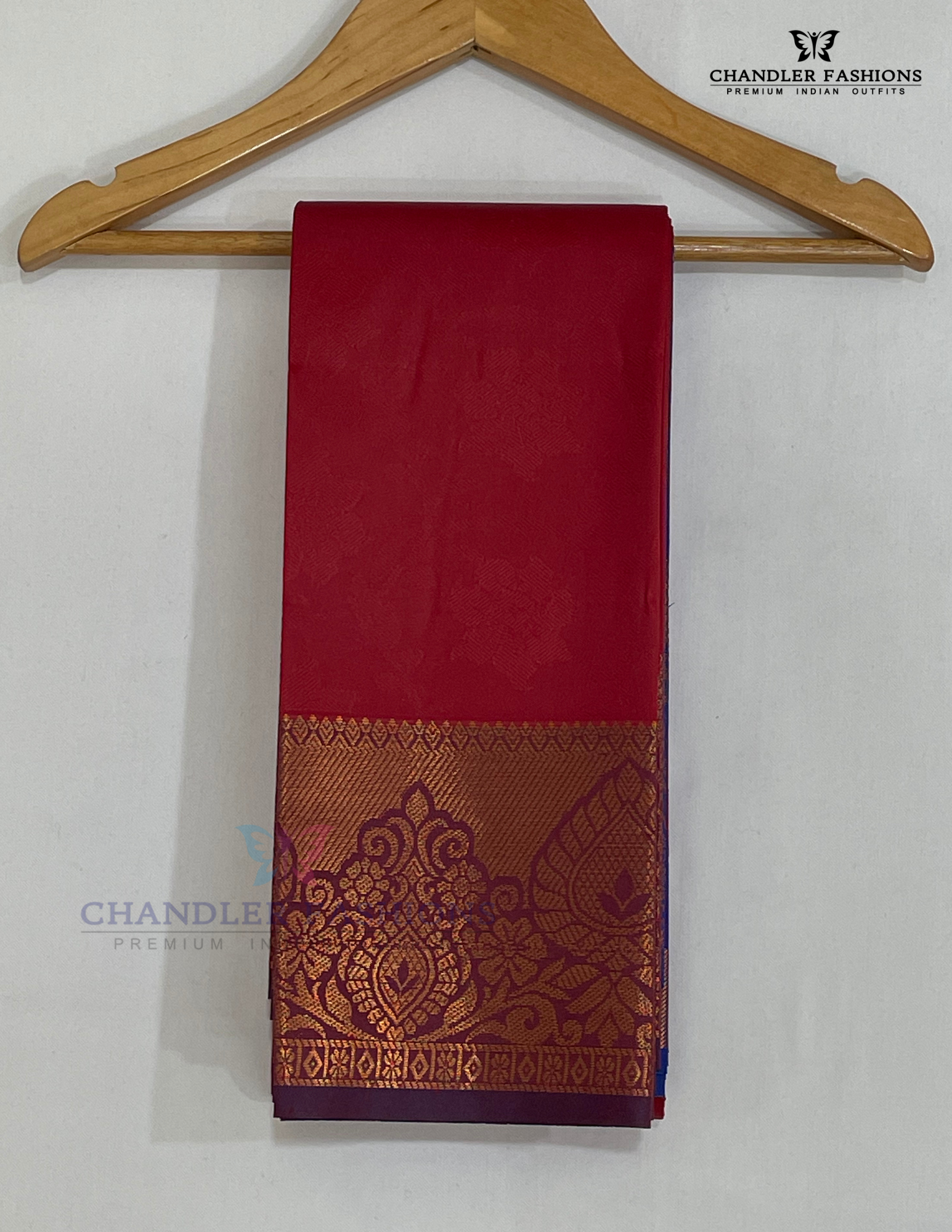 Red Color Art Silk Saree With Zari Work Near Me