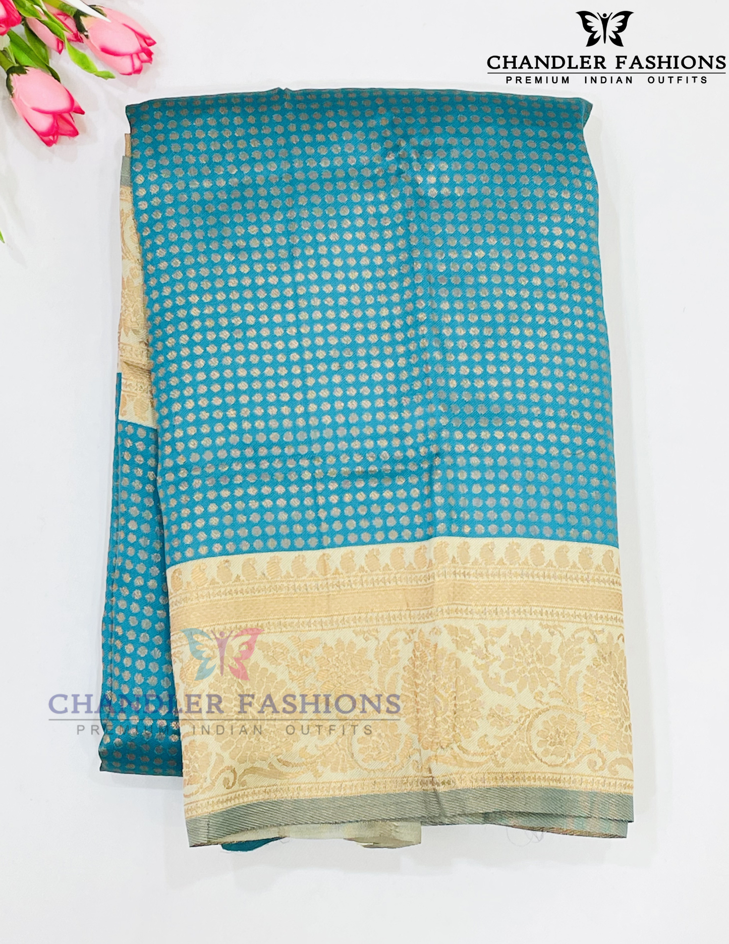 Alluring Rama Green Color Art Silk Saree With Golden Zari Work For Women