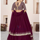 Wine Color Georgette With Embroidery And Sequins Work Lehenga In USA