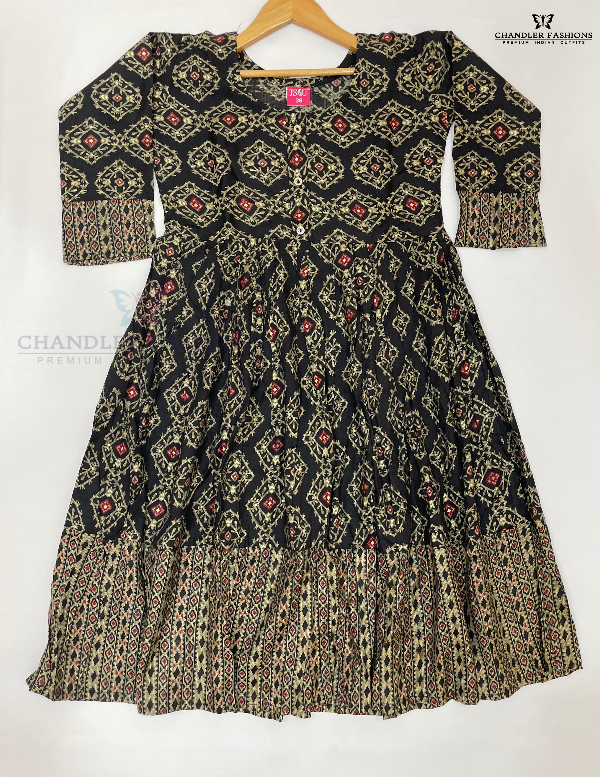 Black Color Self Design Kurti In USA