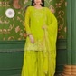 Georgette Embroidery And Sequins Work With Palazoo Suits With Dupatta Near Me
