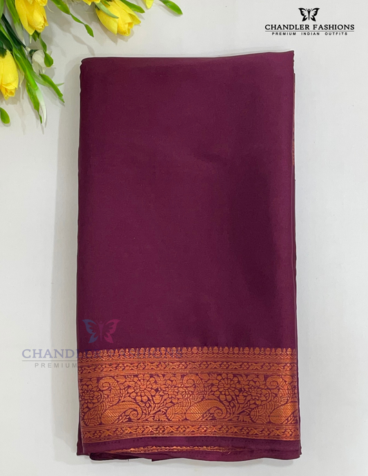 Charming Maroon Color Mysore Silk Saree With Zari Work For Women
