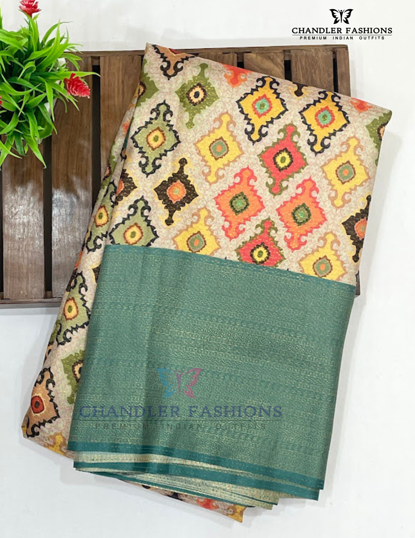 Multicolor Soft Silk With Ikkat Printed Work Saree Near Me