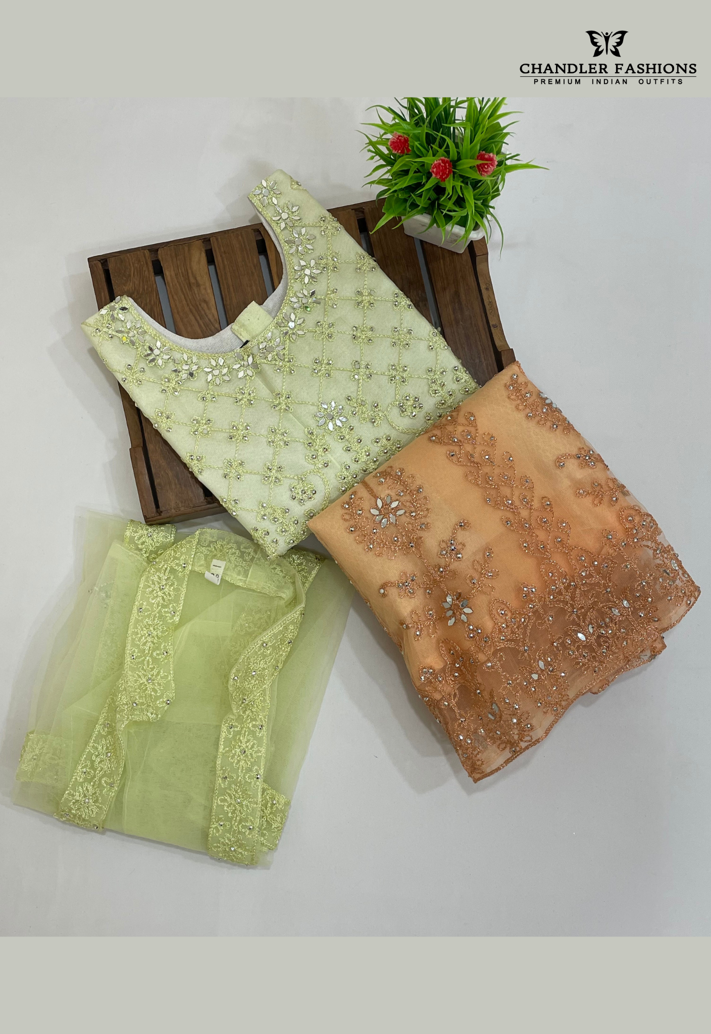Elegant Pista Green Color Georgette Choli Sets Near Me