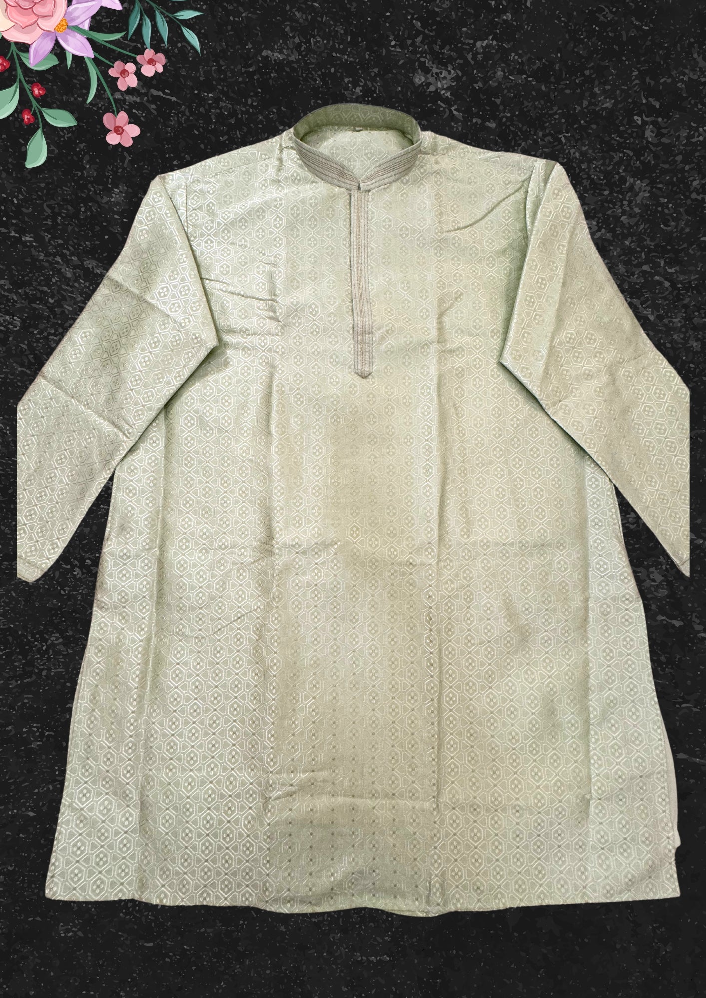 Charming Green Colored Silk Cotton Kurta  In Tempe