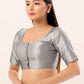 Silver Color Poly Blend Fabric Readymade Blouse In USA