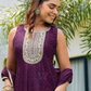Purple Color Rayon With Embroidery Work Salwar Suits Near Me