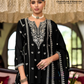 Black Color Heavy Chinon With Embroidery Work Salwar Suits In Mesa