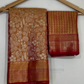 Copper Color Pure Kanchi Silk With Unique Motifs Gold Zari Work Saree Near Me