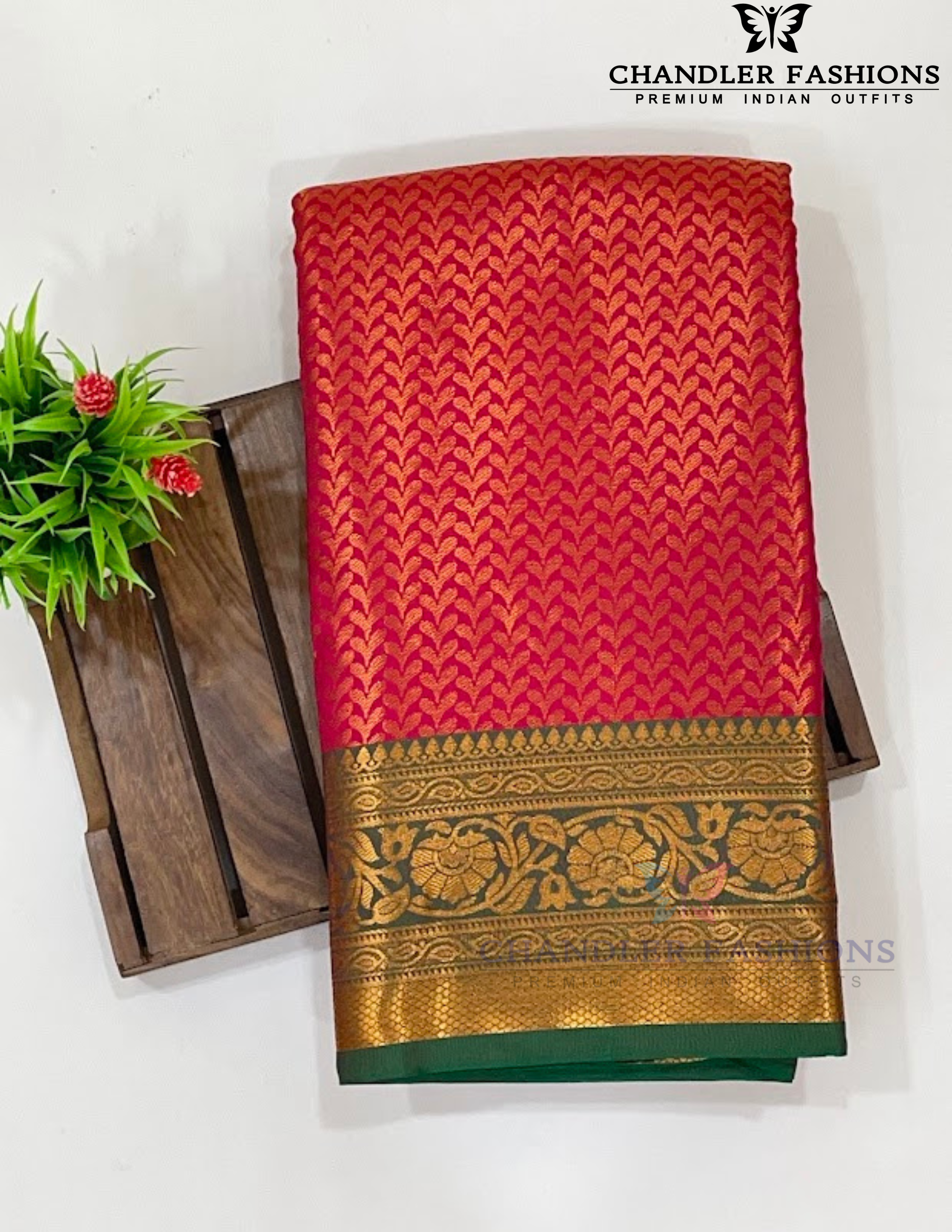 Attractive Red Color Soft Silk Saree For Women Near Me