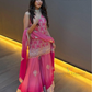 Charming Pink Color Rangoli Silk Palazzo Suits With Embroidery Work For Women