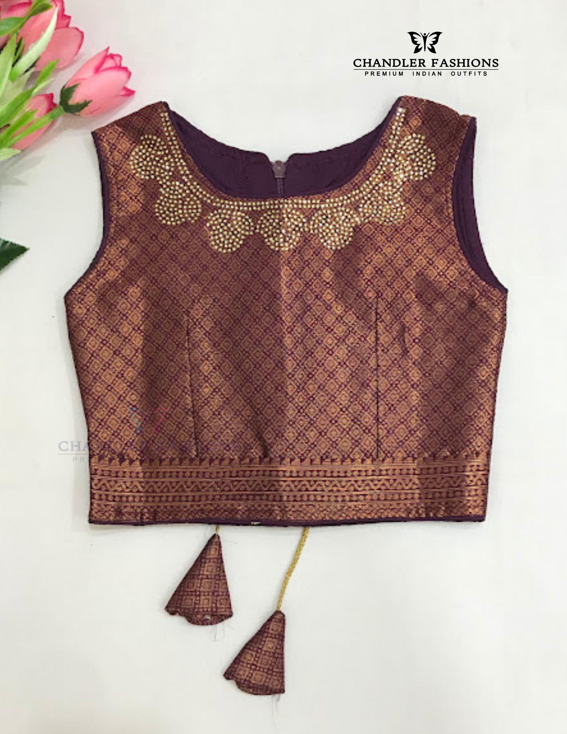 Stunning Dark Purple Color Art Silk Choli Set With Zari Work In Mesa