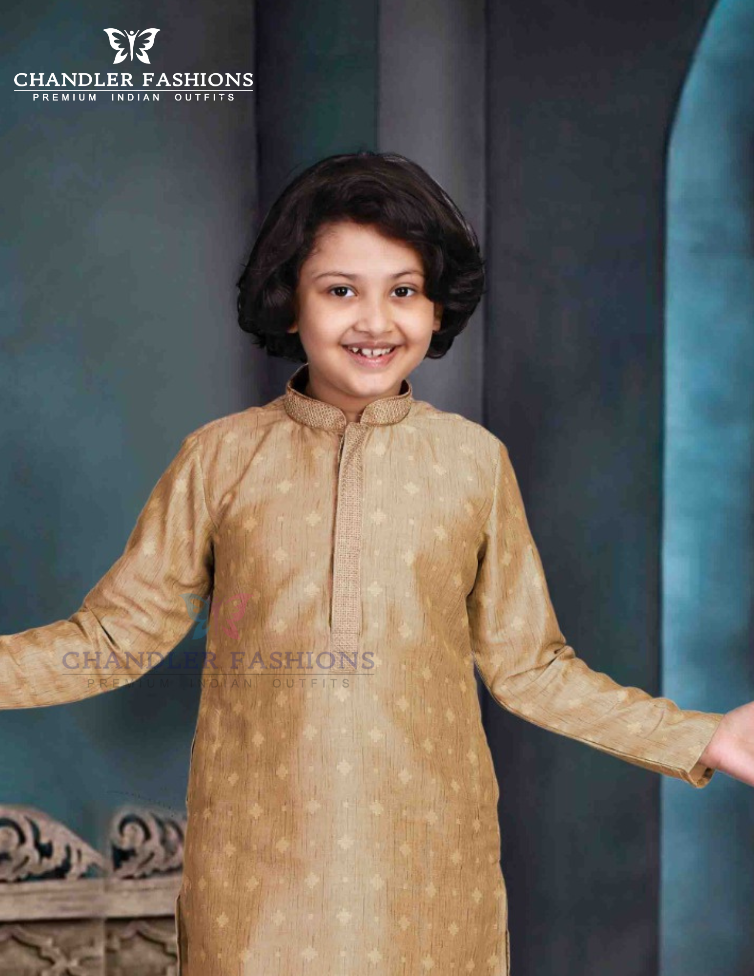 Beige Color Cotton Blend Kurta Pajama Set Near Me